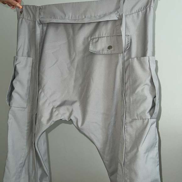 Gray ORTTU Utility/Cargo Pants w/ Adjustable Waist Snap, Ankle Snaps, and Belt - Picture 5 of 8